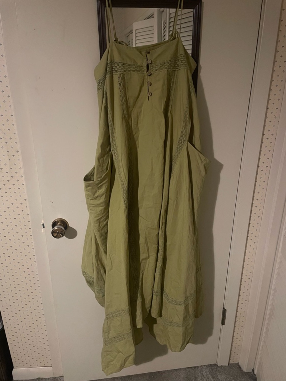 We The Free Olive Green Maxi Dress with Pockets